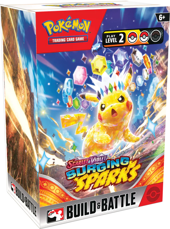 Pokemon SV8 Surging Sparks Build and Battle Display of 10
