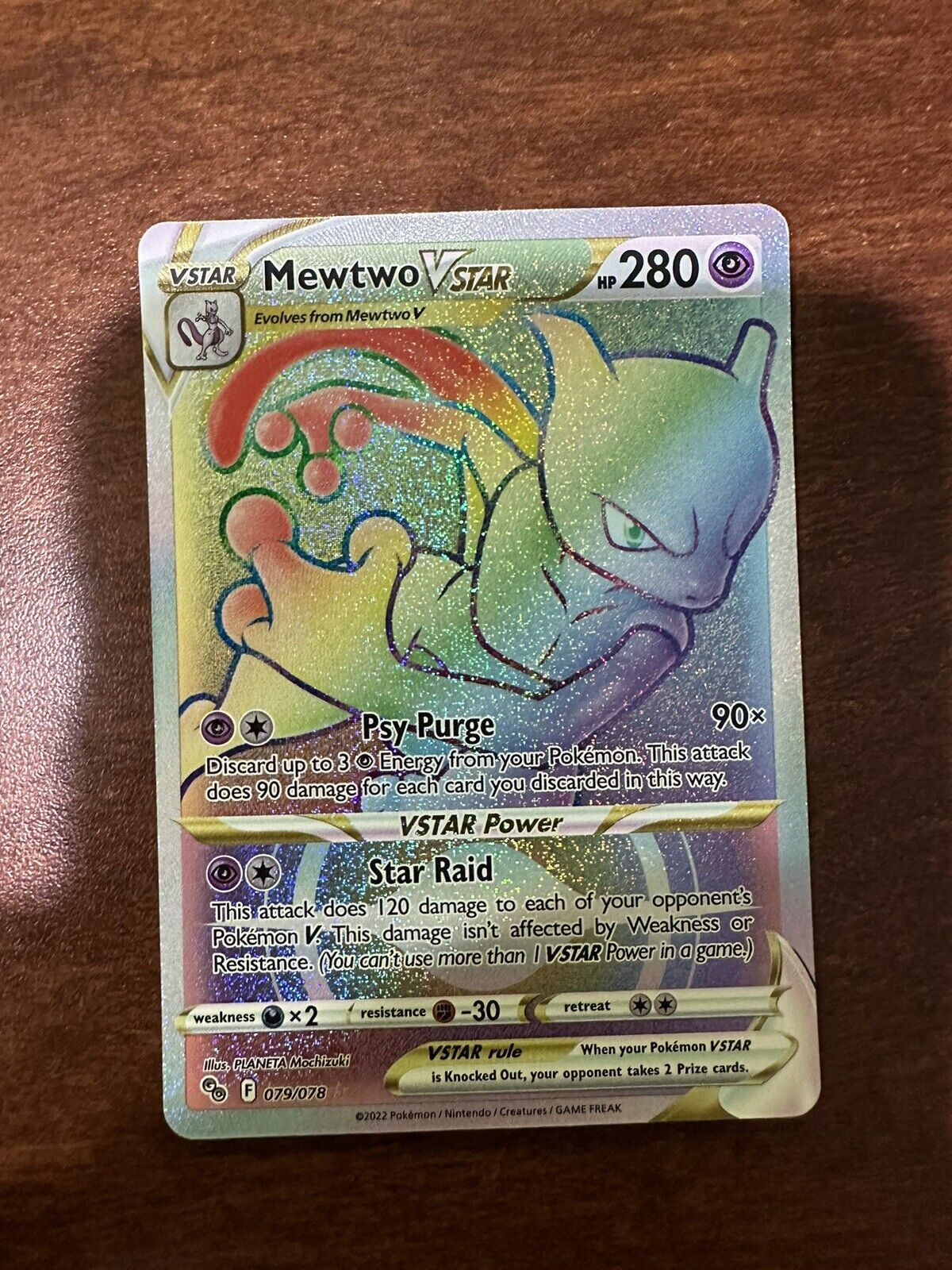 Pokémon TCG - Mewtwo Vstar 079/078 Rainbow