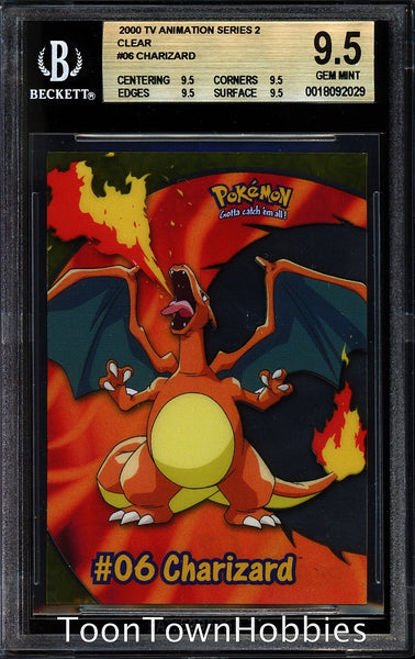 BGS 9.5 Pokemon - Charizard 06 PC3 - Topps TV Animation Clear Acetate