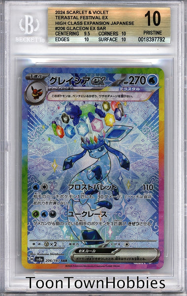 BGS 10 Pokemon - Glaceon ex 206/187 Alt Art - Japanese Terastal Festival