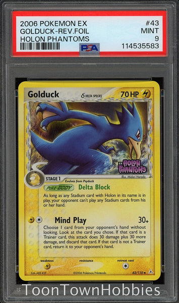 PSA 9 Pokemon - Golduck 43/110 Reverse Holo Stamped - Ex Holon Phantoms