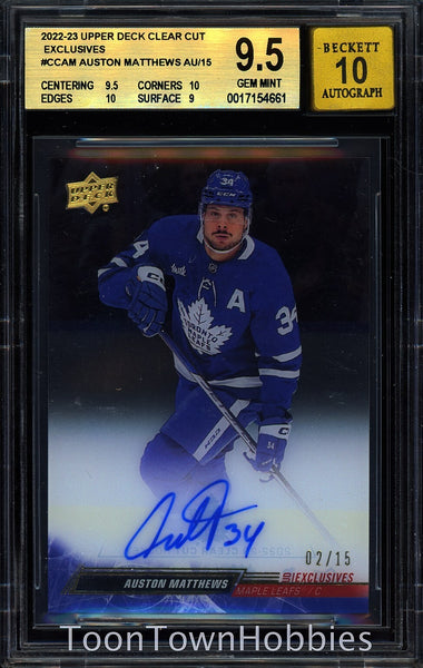 BGS 9.5 2022 Upper Deck Clear Cut  - Auston Matthews Auto /15 CC-AM POP 1