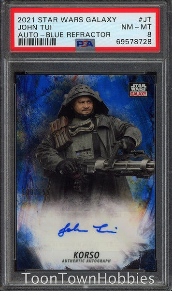 2021 PSA 8 Topps Star Wars Galaxy Chrome - Korso GA-JT John Tui Auto Blue /150