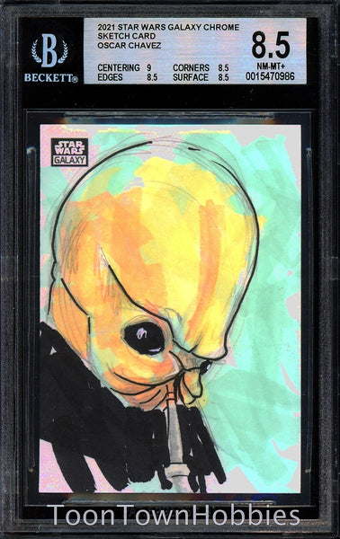 2021 BGS 8.5 Topps Galaxy Chrome Star Wars - Doikk Na'ts Sketch - 1/1