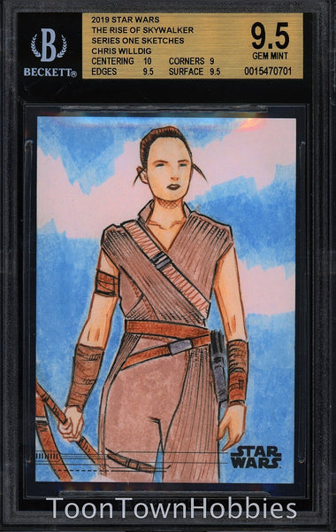 2019 BGS 9.5 Topps Star Wars - Rise of Skywalker Rey Sketch - Chris Willdig 1/1
