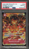 PSA 10 One Piece - Monkey.D.Luffy OP01-024 Alt Art - Romance Dawn