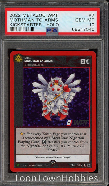 PSA 10 Metazoo Mothman To Arms Holo #7 - World Poker Tour WPT Kickstarter
